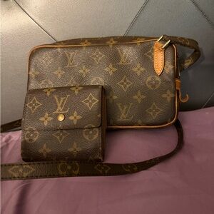 Louis Vuitton Pochette Marly Bandouliere Bag Monogram Canvas Set